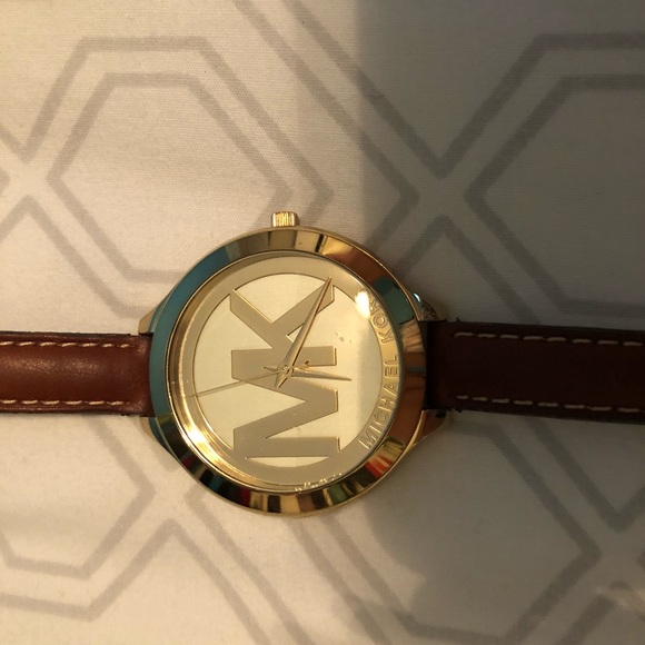 michael kors leather band women's watch